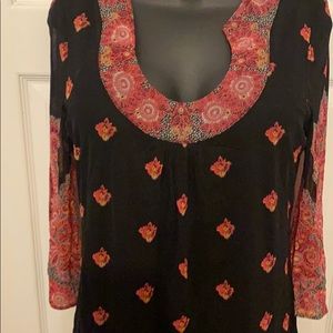 Black and pink paisley print dress